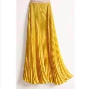 BCBG Yellow Pleated Maxi Skirt